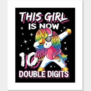 This Girl Is Now 10 Double Digits 10th birthday Posters and Art